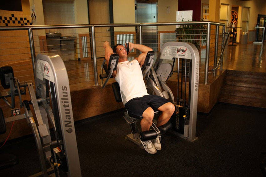 Ab Crunch Machine — start position
