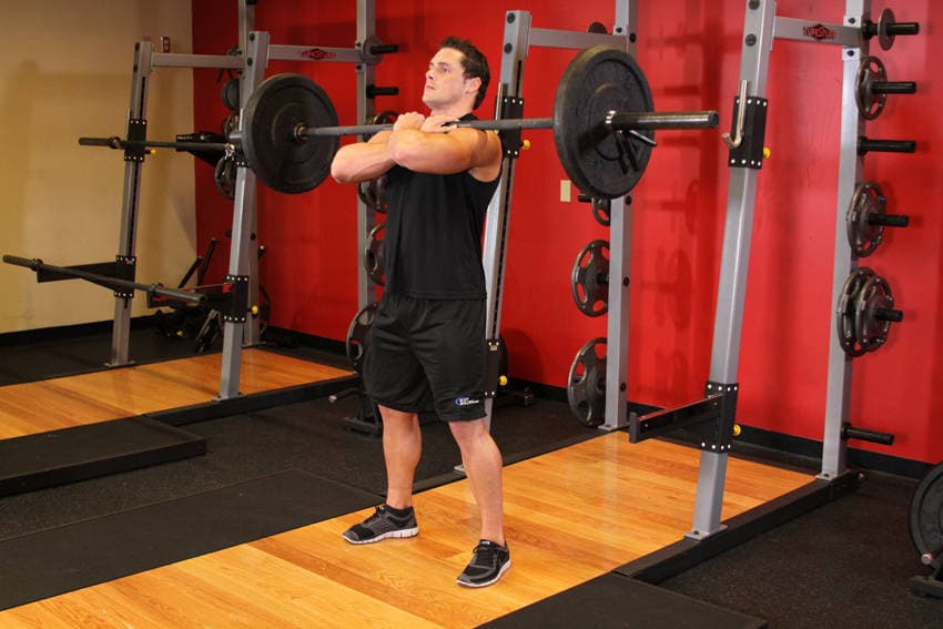 Front Barbell Squat — start position