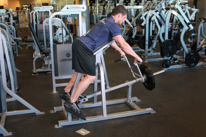 Lying T-Bar Row — start position