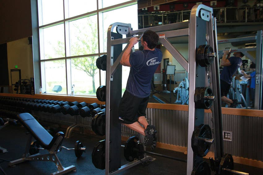 V-Bar Pullup — start position