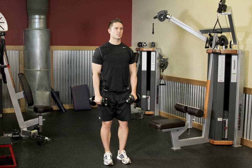 Alternating Deltoid Raise — start position