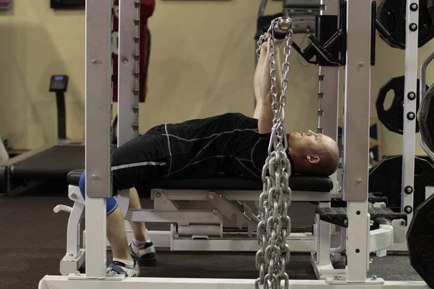 Bench Press with Chains — start position