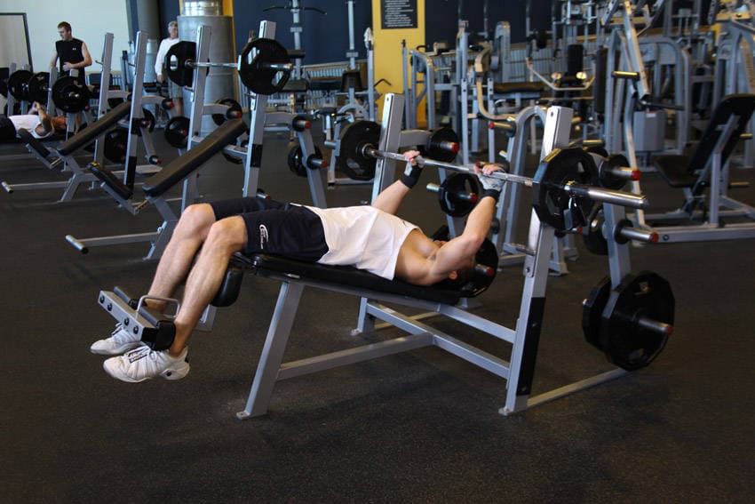 Decline Barbell Bench Press — start position