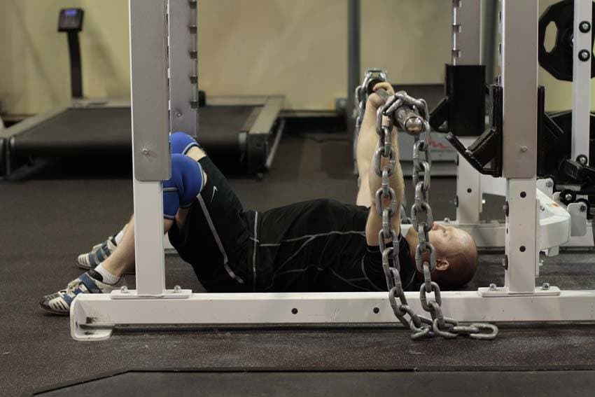 Floor Press with Chains — start position