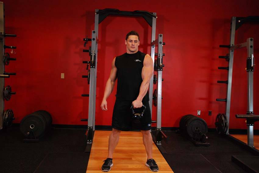 One-Arm Kettlebell Swings — start position