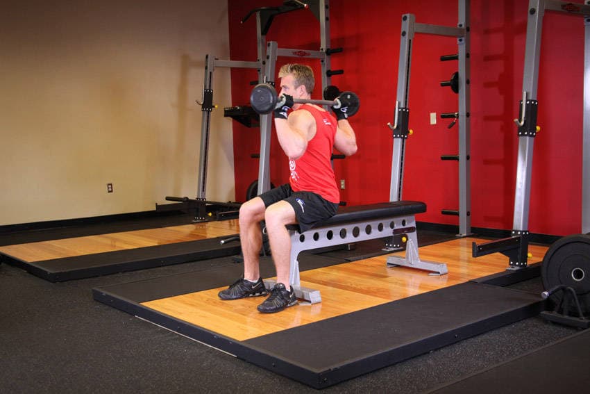 Seated Barbell Twist — start position