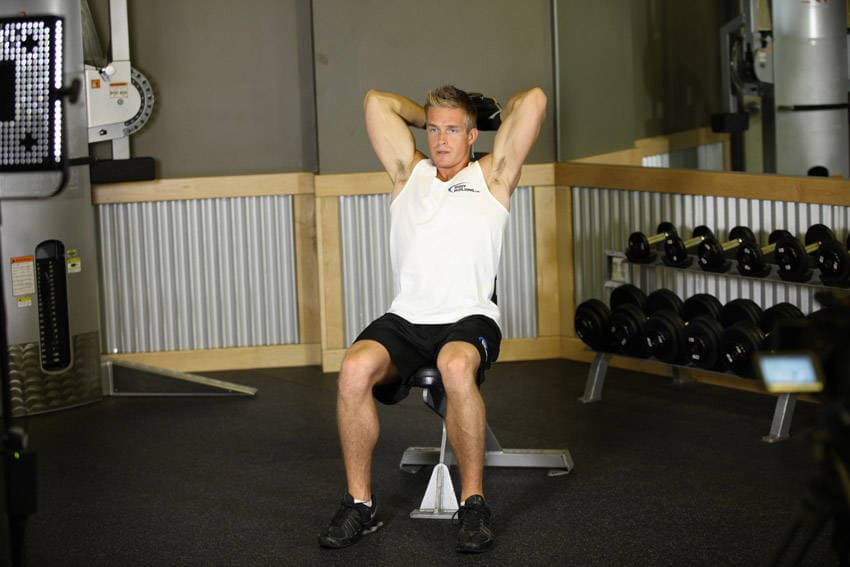 Seated Triceps Press — start position