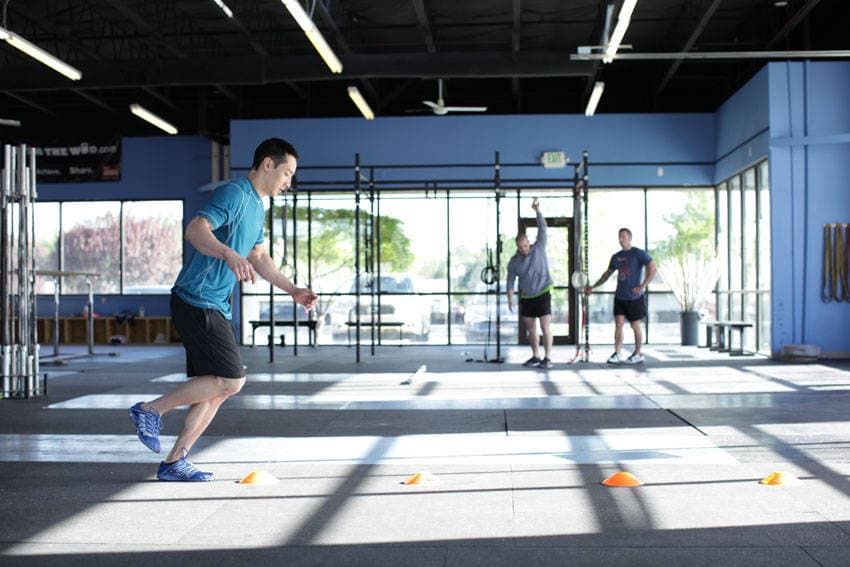 Single-Leg Hop Progression — start position