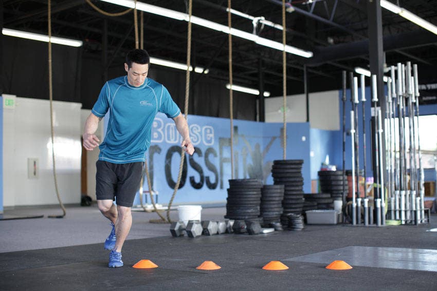 Single-Leg Lateral Hop — start position