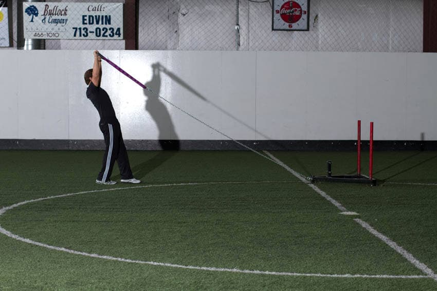 Sled Overhead Backward Walk — start position