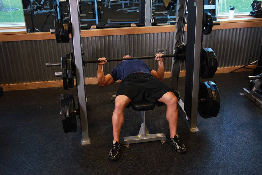 Smith Machine Bench Press — start position