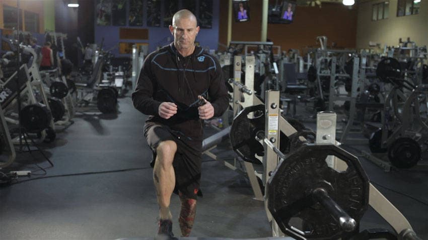 Step-up with Knee Raise — start position