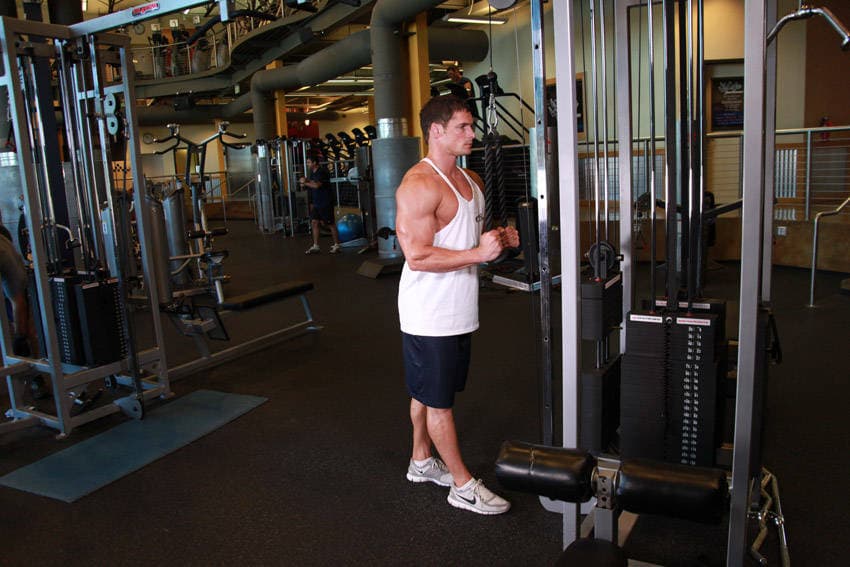 Triceps Pushdown - Rope Attachment — start position