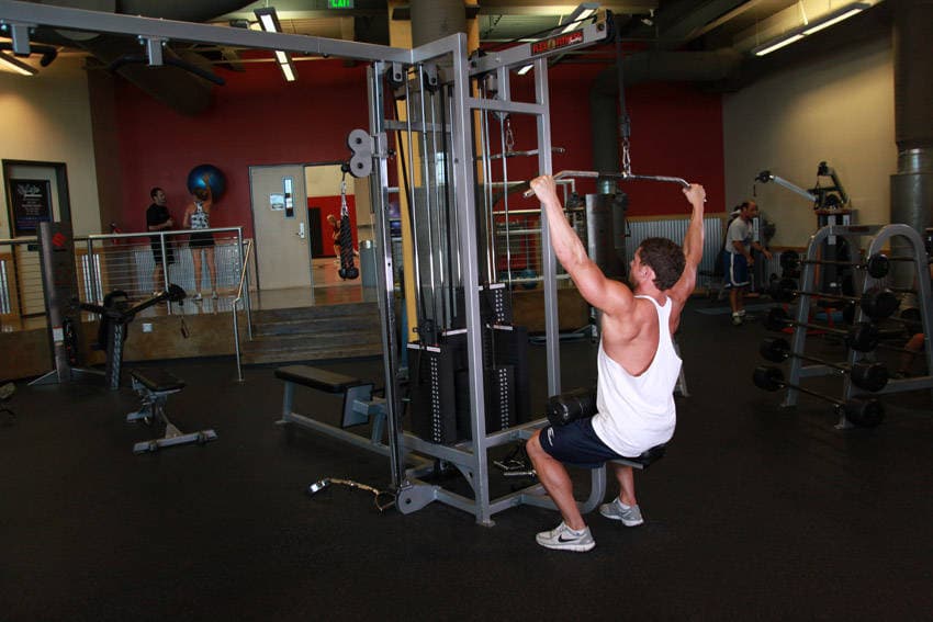 Wide-Grip Lat Pulldown — start position